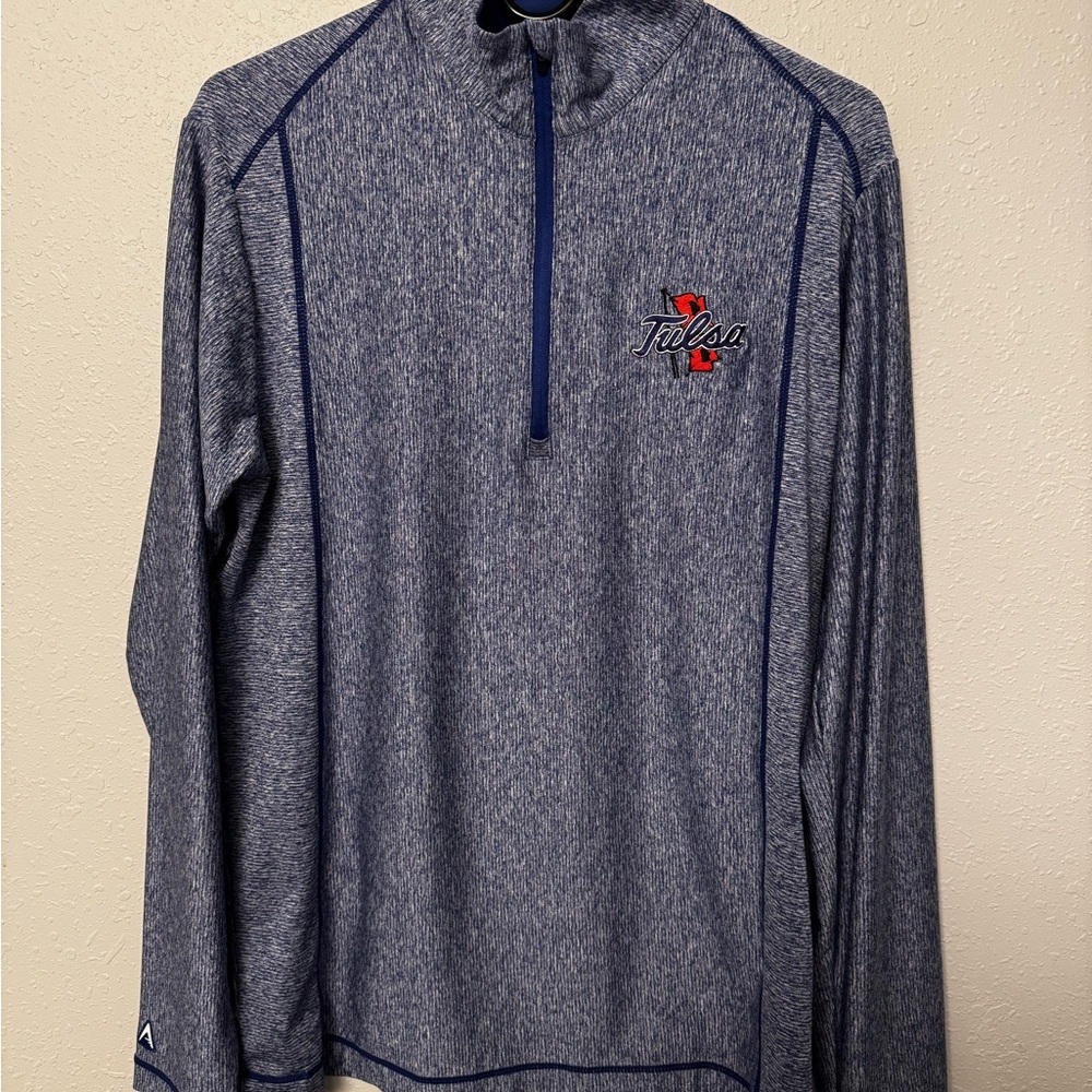 Tulsa Golden Hurricane Antigua Quarter Zip Pullover, Like New, Men’s Medium